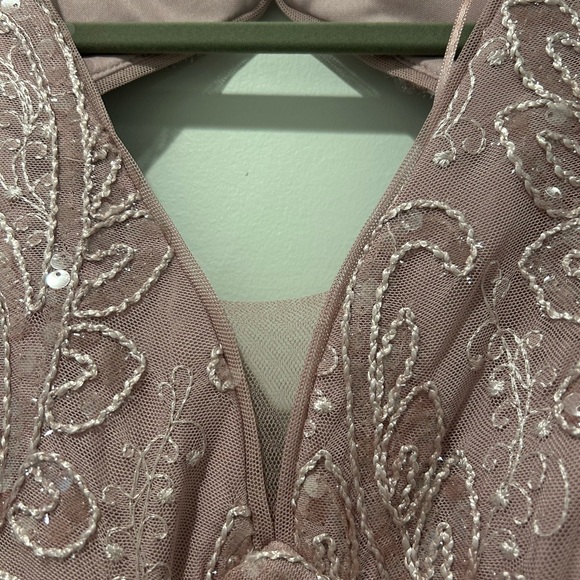 R&M Richards Elegant Blush Pink Sequin Evening Gown - Picture 9 of 13